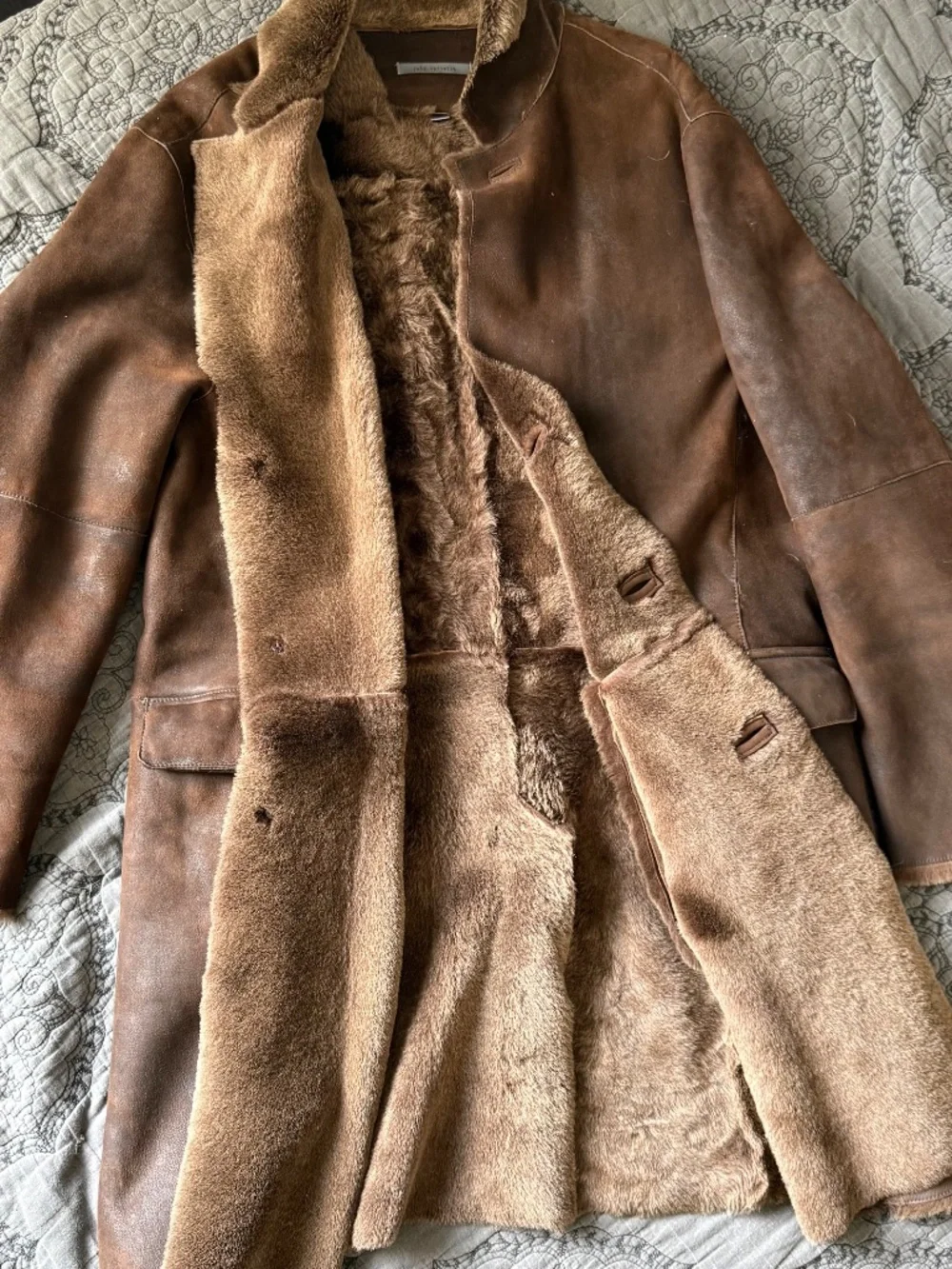 John Varvatos Shearling Coat Mens Size 54 - Picture 2 of 4